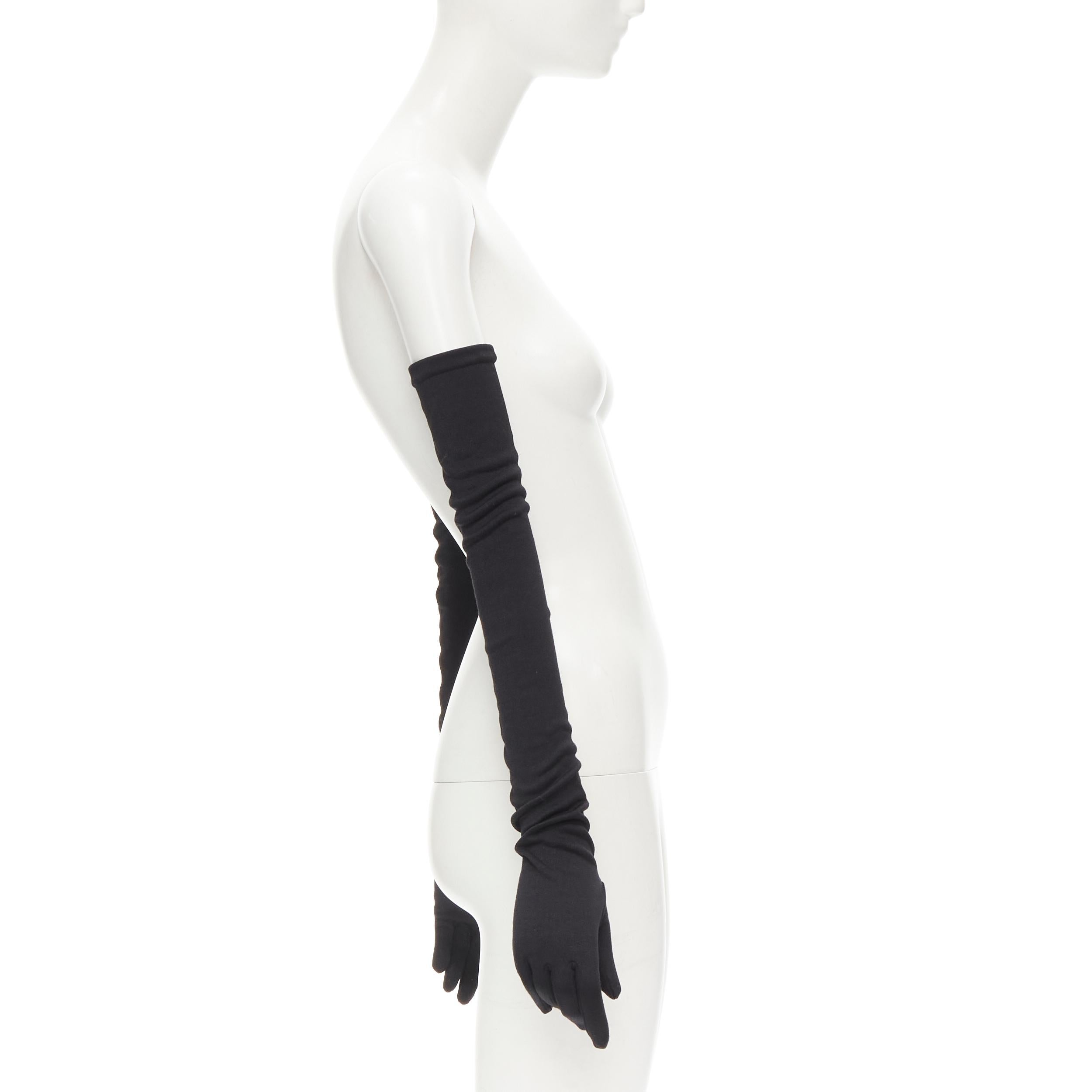 Women's COMME DES GARCONS 1980's Vintage black velvet lined cotton opera glove For Sale