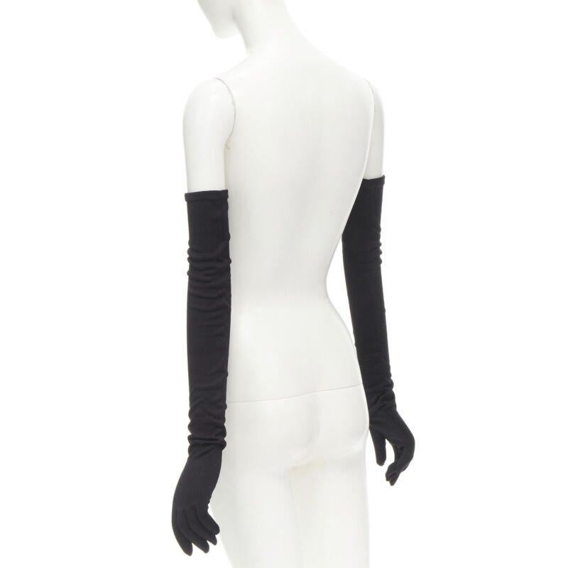 COMME DES GARCONS 1980's Vintage black velvet lined cotton opera glove 1