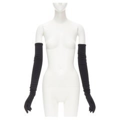 COMME DES GARCONS - Gants d'opéra vintage en coton doublés de velours noir, années 1980