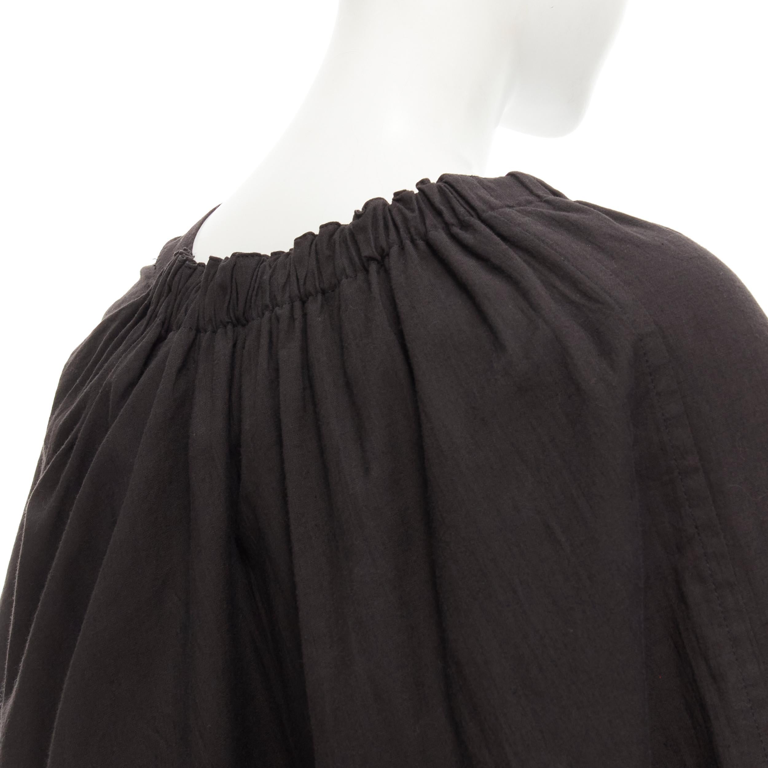COMME DES GARCONS 1980's Vintage black washed asymmetric draped cocoon dress For Sale 5