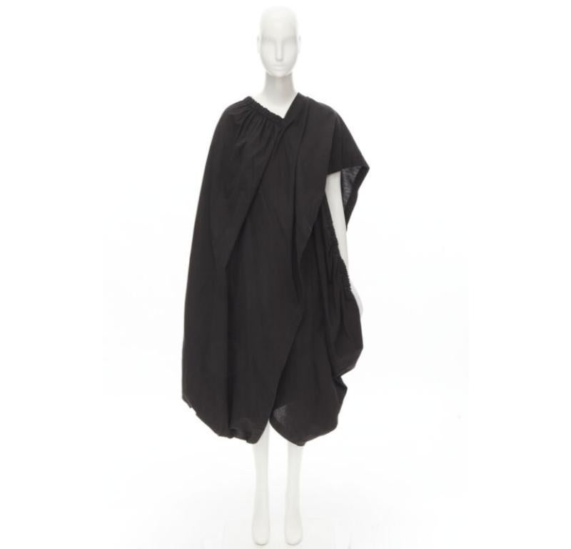 COMME DES GARCONS 1980's Vintage black washed asymmetric draped cocoon dress For Sale 7