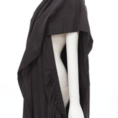 COMME DES GARCONS 1980's Vintage black washed asymmetric draped cocoon dress