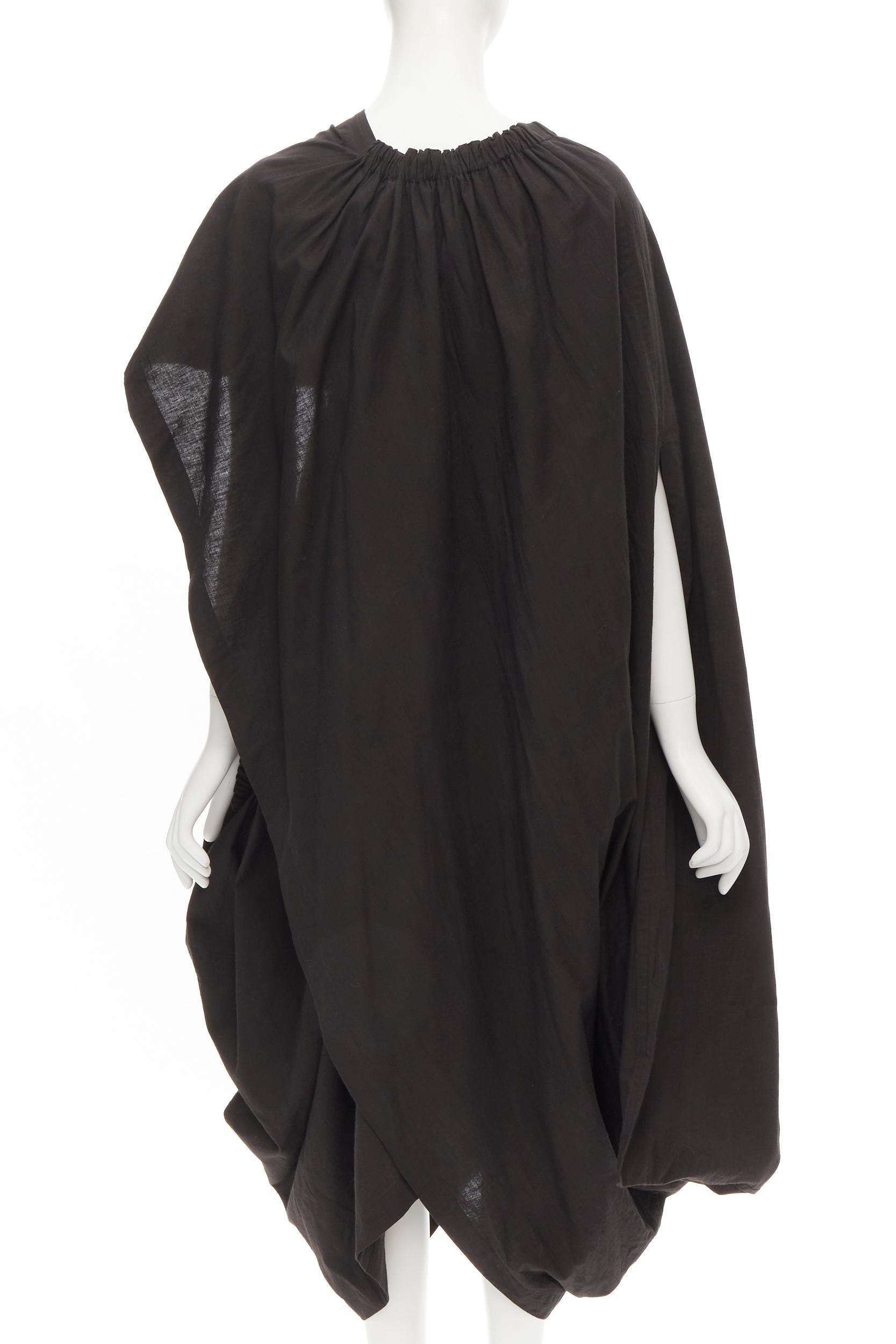 Women's COMME DES GARCONS 1980's Vintage black washed asymmetric draped cocoon dress For Sale