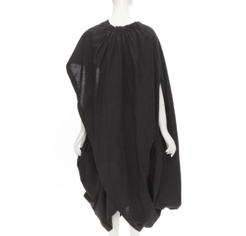Women's COMME DES GARCONS 1980's Vintage black washed asymmetric draped cocoon dress For Sale
