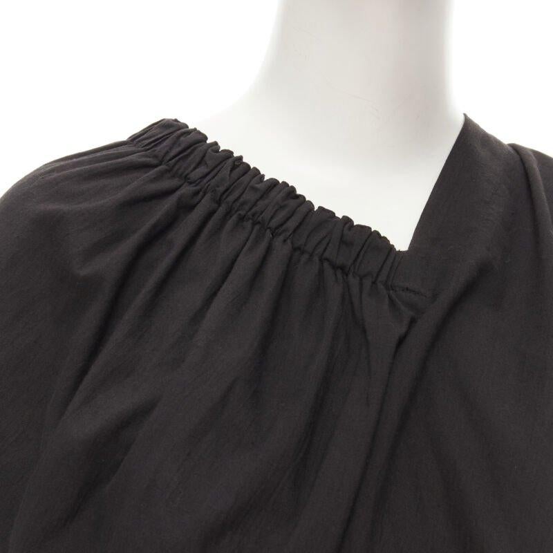 COMME DES GARCONS 1980's Vintage black washed asymmetric draped cocoon dress For Sale 2