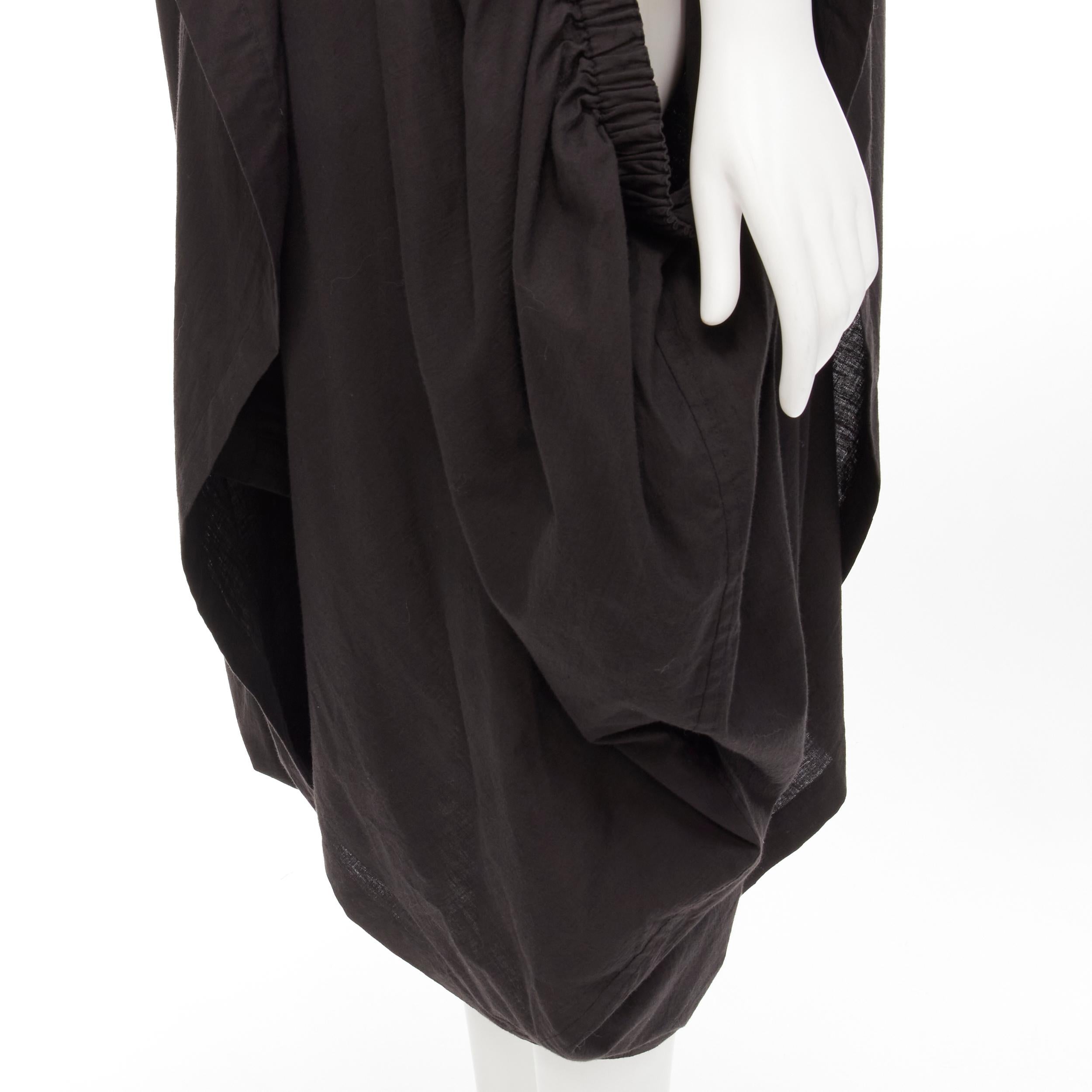 COMME DES GARCONS 1980's Vintage black washed asymmetric draped cocoon dress For Sale 3