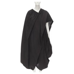 COMME DES GARCONS 1980's Vintage abito cocoon asimmetrico drappeggiato nero lavato