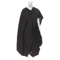 COMME DES GARCONS Años 80 Vintage vestido capullo drapeado asimétrico negro lavado