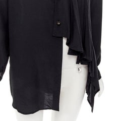 COMME DES GARCONS 1980's Vintage black waterfall draped chandelier jewel shirt