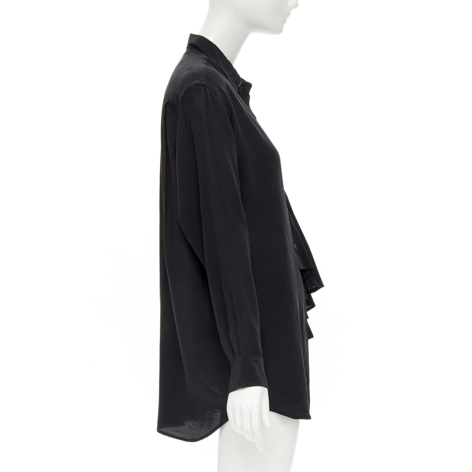 COMME DES GARCONS 1980's Vintage black waterfall draped chandelier jewel shirt In Excellent Condition For Sale In Hong Kong, NT