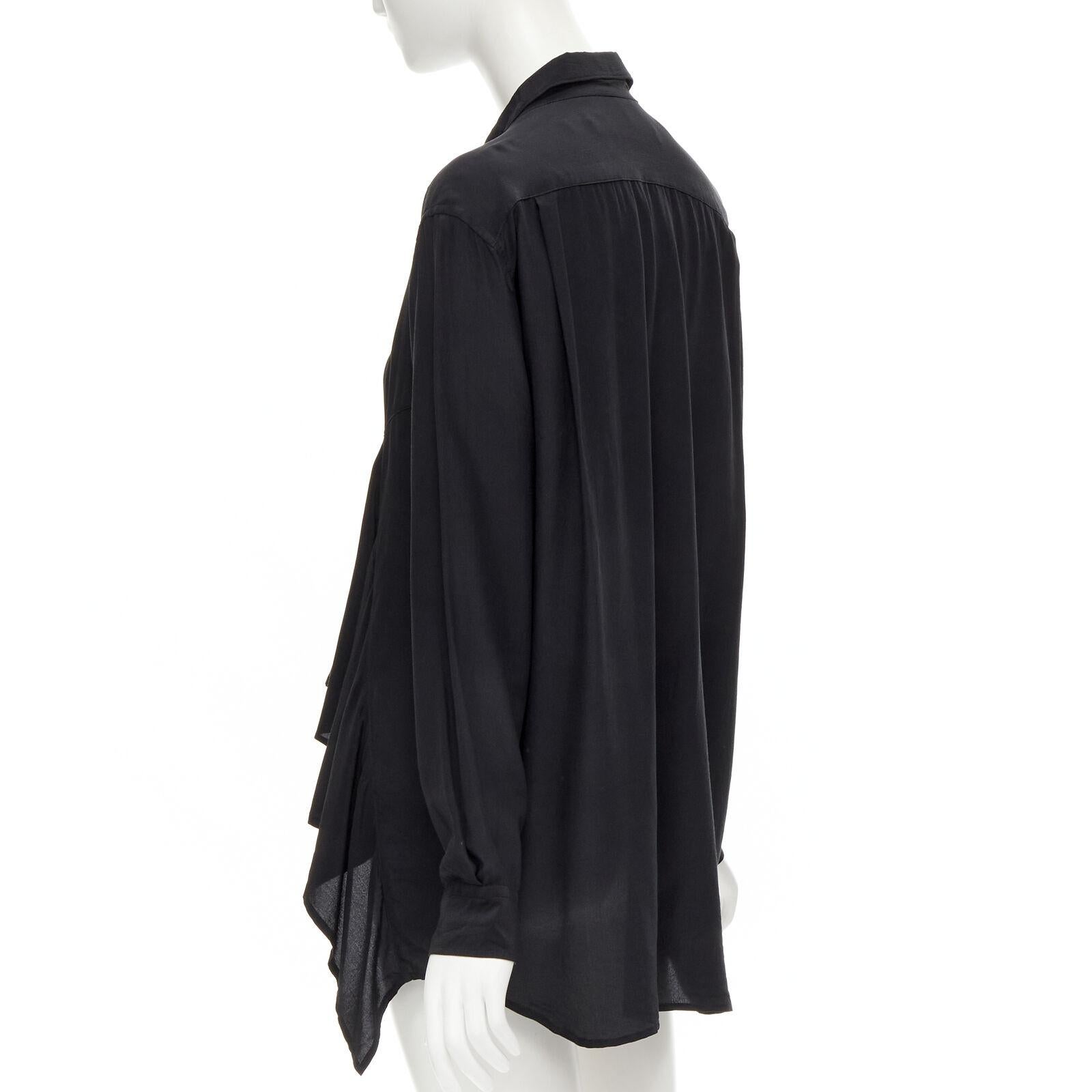 COMME DES GARCONS 1980's Vintage black waterfall draped chandelier jewel shirt For Sale 1