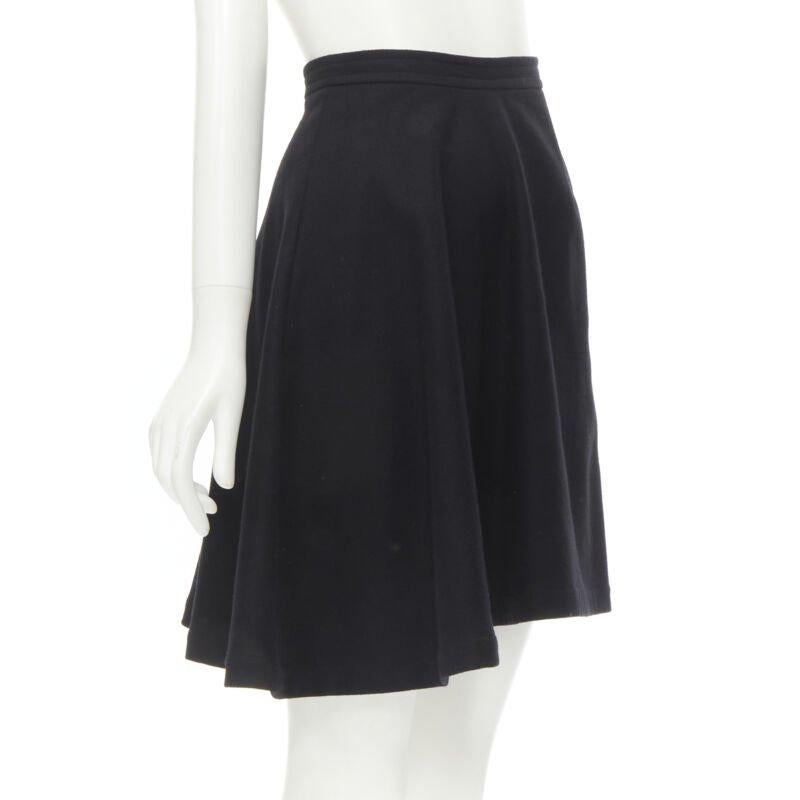 Nero COMME DES GARCONS anni '80 Gonna svasata asimmetrica in feltro di lana nera vintage, linea A S in vendita