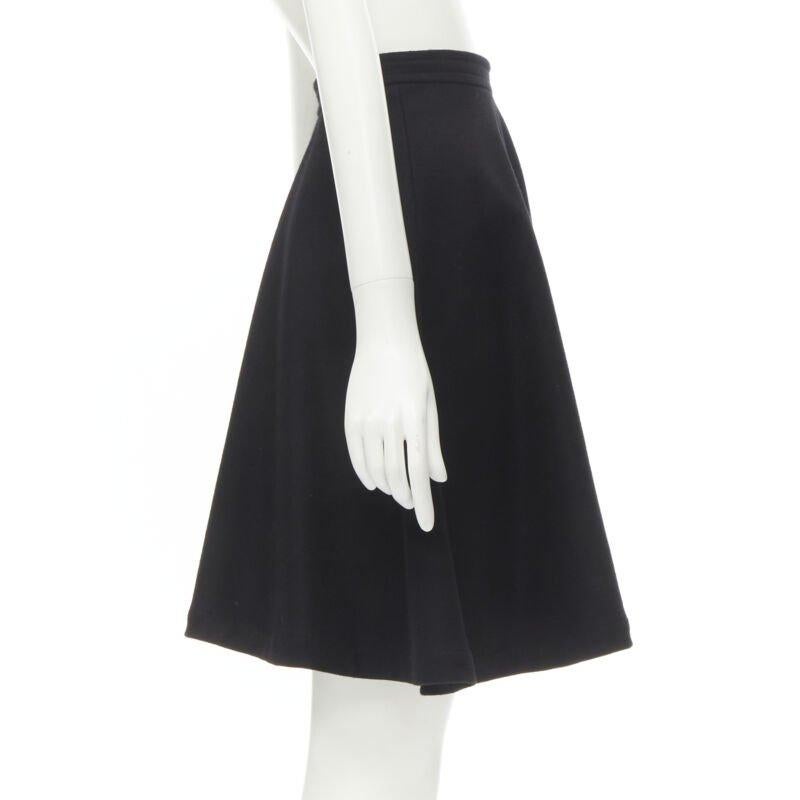 COMME DES GARCONS anni '80 Gonna svasata asimmetrica in feltro di lana nera vintage, linea A S In condizioni ottime in vendita a Hong Kong, NT