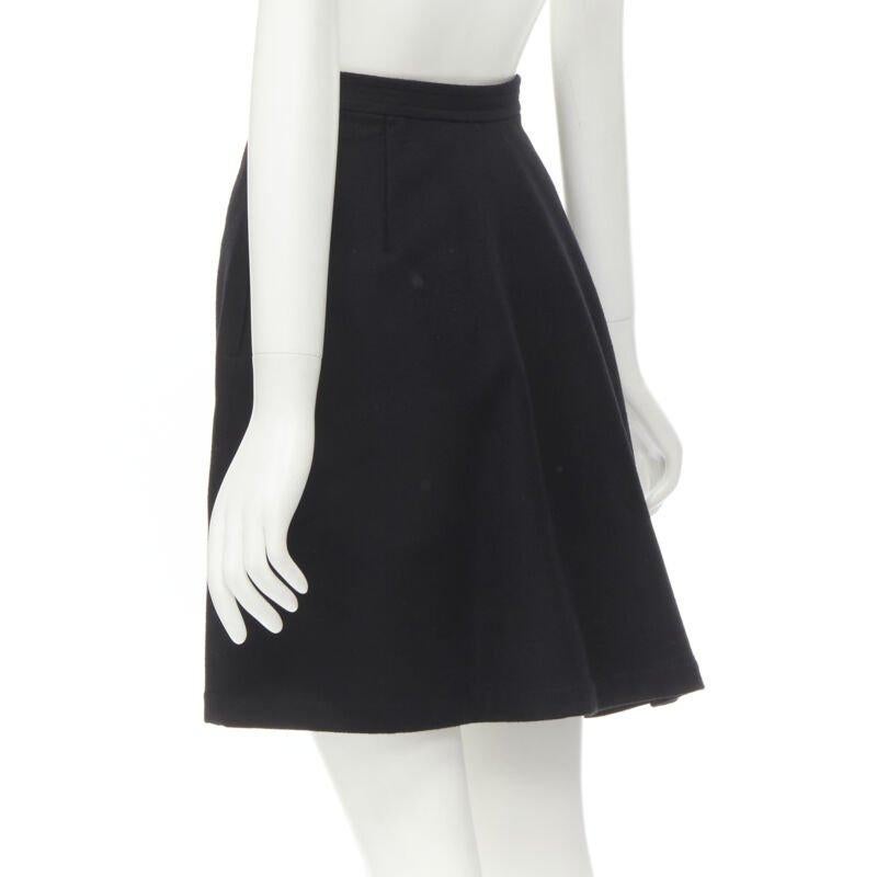 COMME DES GARCONS anni '80 Gonna svasata asimmetrica in feltro di lana nera vintage, linea A S in vendita 1