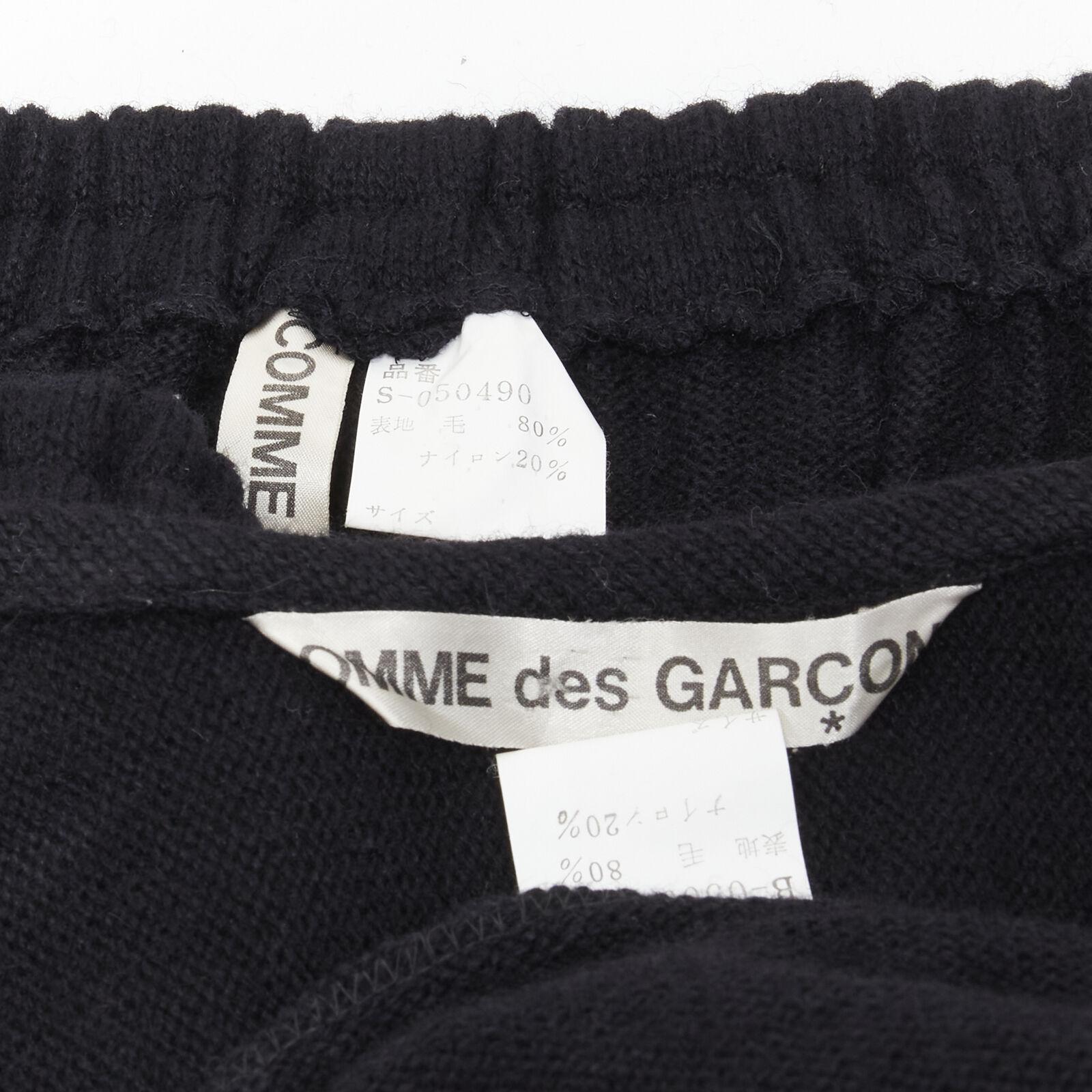COMME DES GARCONS 1980's Vintage black wool trapeze layered sweater skirt set M For Sale 7