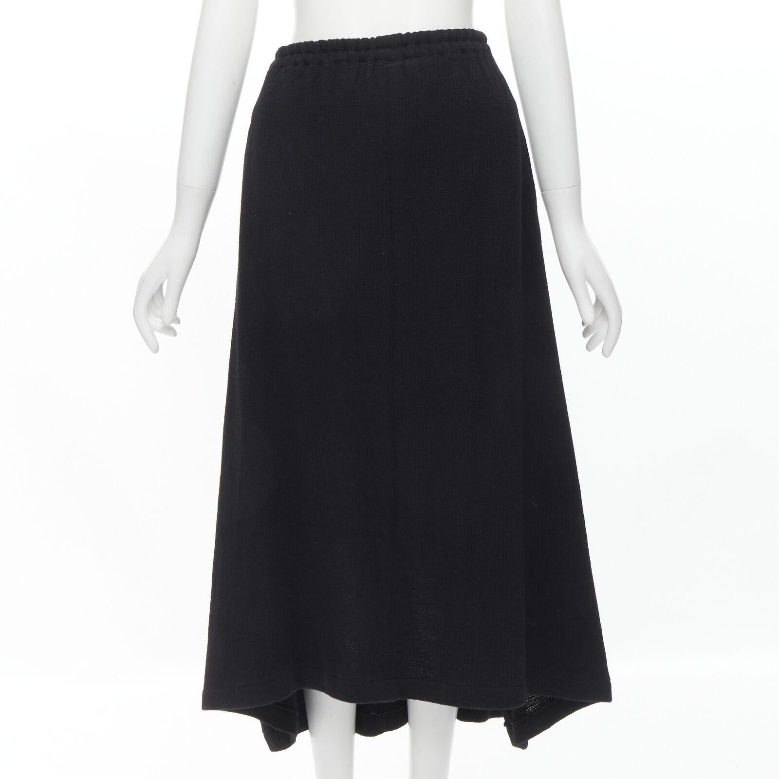 COMME DES GARCONS 1980's Vintage black wool trapeze layered sweater skirt set M For Sale 2