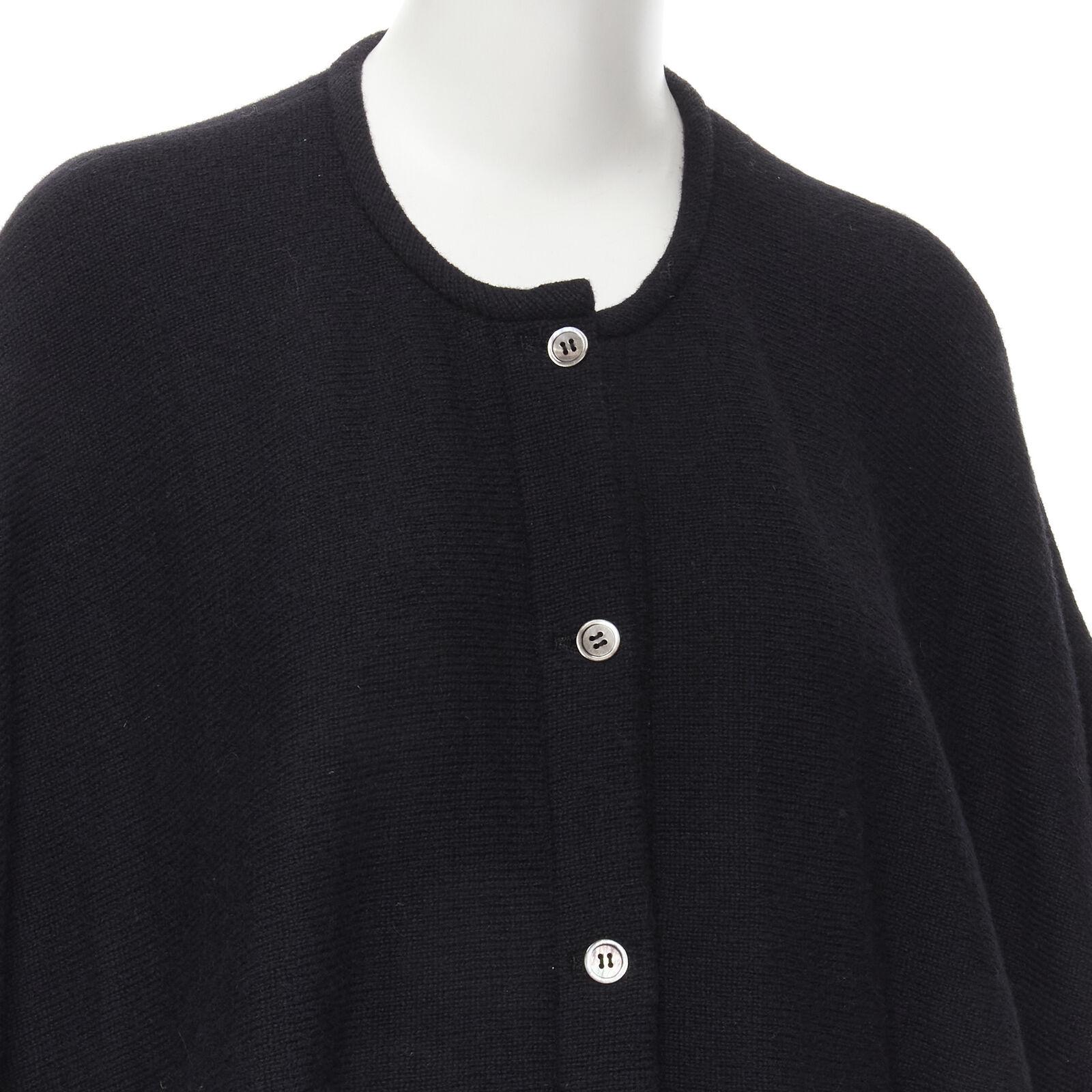 COMME DES GARCONS 1980's Vintage black wool trapeze layered sweater skirt set M For Sale 4