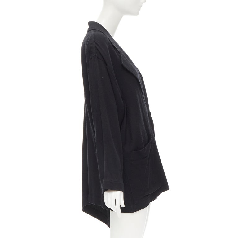 COMME des GARCONS 1980s Size S Black Wool Asymmetrical Jacket