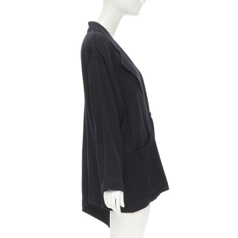 COMME DES GARCONS 1980's Vintage black wool wide cut oversized asymmetric blazer In Excellent Condition For Sale In Hong Kong, NT