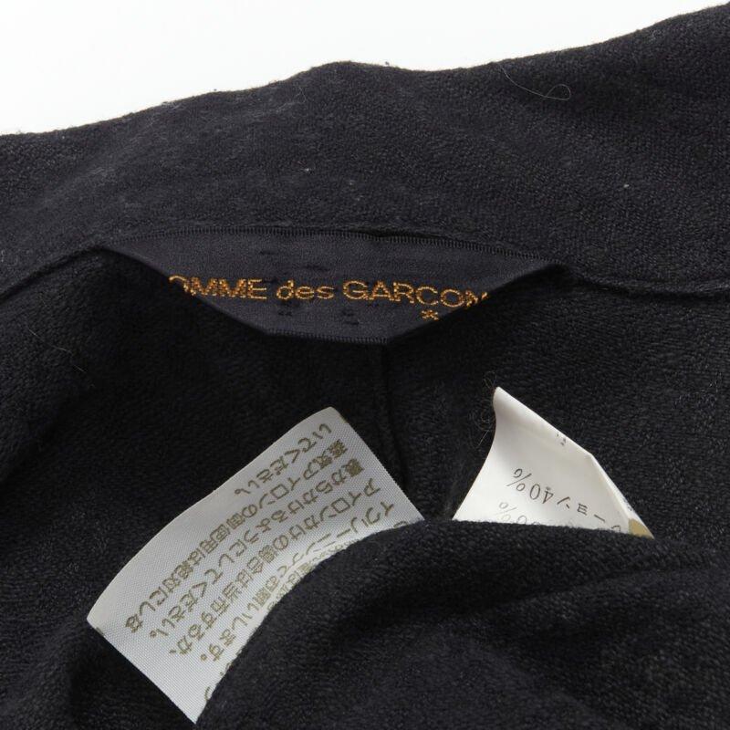 COMME DES GARCONS 1980's Vintage black wool wide cut oversized asymmetric blazer For Sale 3