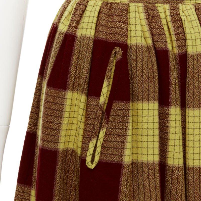 COMME DES GARCONS Vintage 1980's jupe à carreaux superposés avec haut en maille froncée bleu M en vente 5