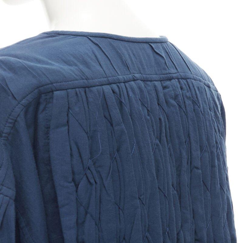 COMME DES GARCONS Vintage 1980's jupe à carreaux superposés avec haut en maille froncée bleu M en vente 1