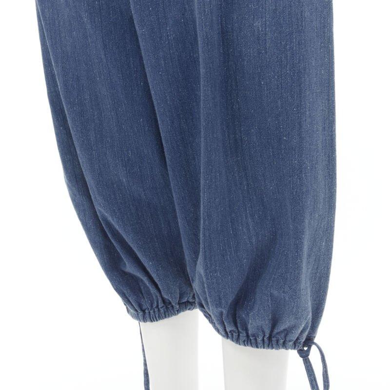 COMME DES GARCONS 1980's Vintage blue washed denim cargo  bubble jeans For Sale 2