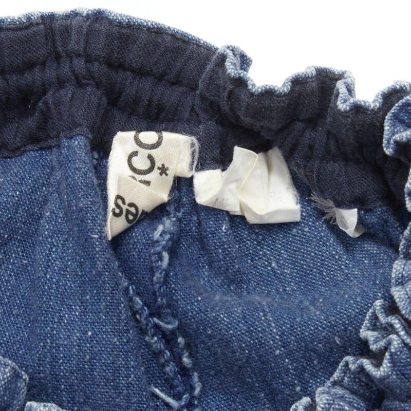 COMME DES GARCONS 1980's Vintage blue washed denim cargo  bubble jeans For Sale 3