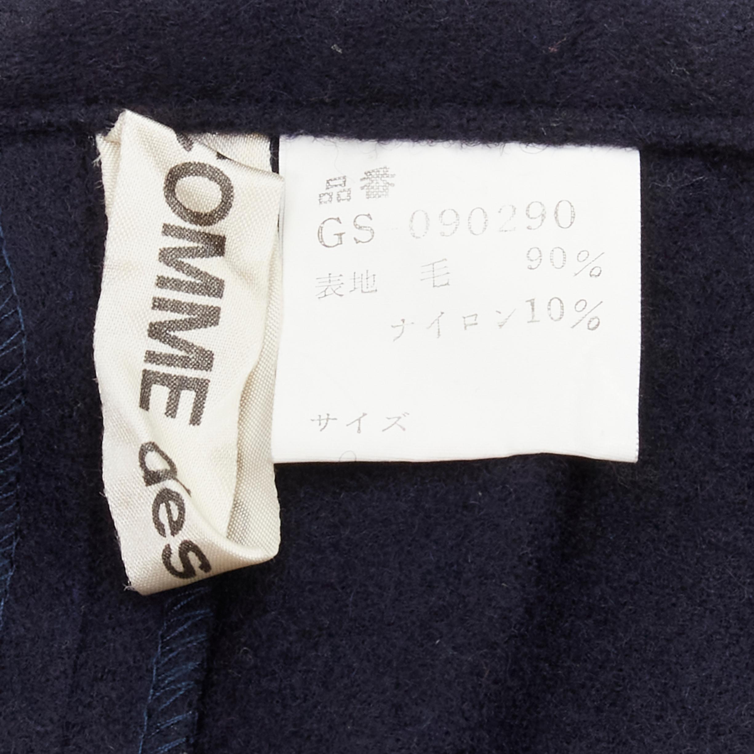 COMME DES GARCONS 1980s Vintage blue wool angular pocket layered hem skirt S For Sale 4