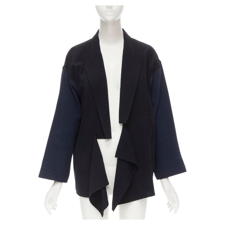 Tricot Comme des Garcons 1998 black wool layered pocket flap blazer - womens M S
