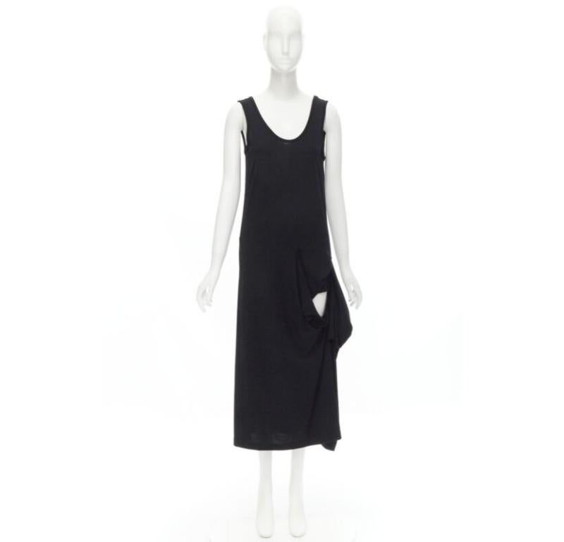 COMME DES GARCONS 1980s Vintage abito midi drappeggiato con dettaglio scoop neck M in vendita 5