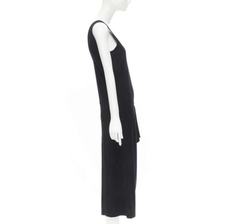 COMME DES GARCONS 1980s Vintage abito midi drappeggiato con dettaglio scoop neck M In condizioni ottime in vendita a Hong Kong, NT