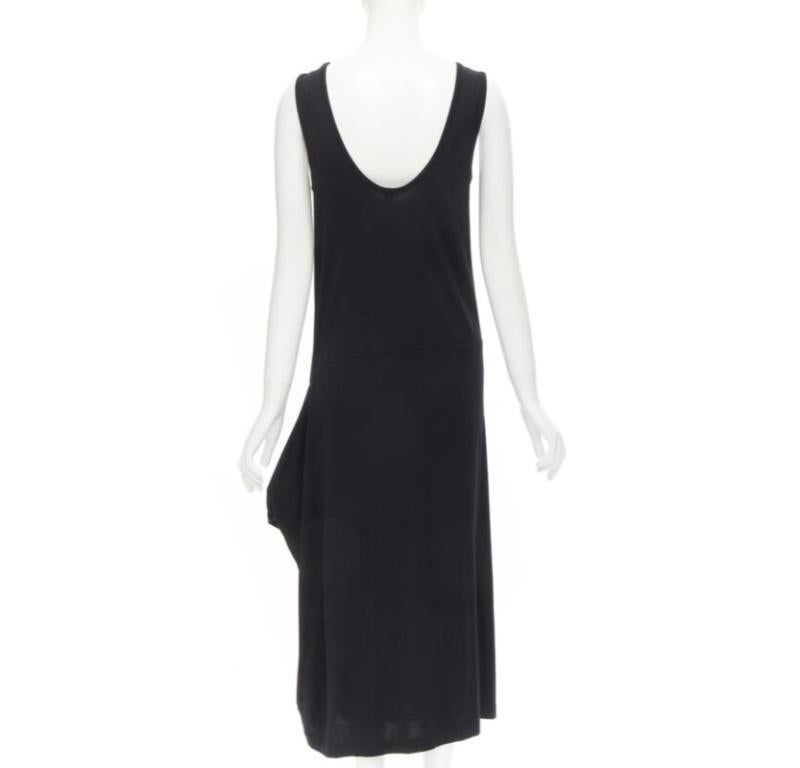 Donna COMME DES GARCONS 1980s Vintage abito midi drappeggiato con dettaglio scoop neck M in vendita