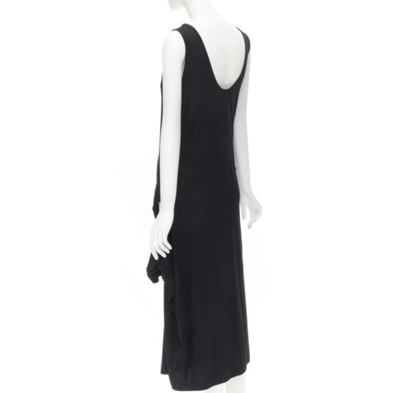 COMME DES GARCONS 1980s Vintage abito midi drappeggiato con dettaglio scoop neck M in vendita 1