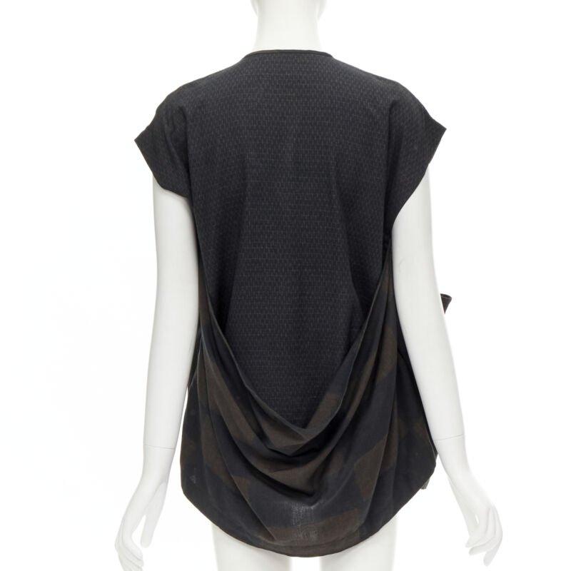 Women's COMME DES GARCONS 1980's Vintage green checked wrap front draped vest top S For Sale