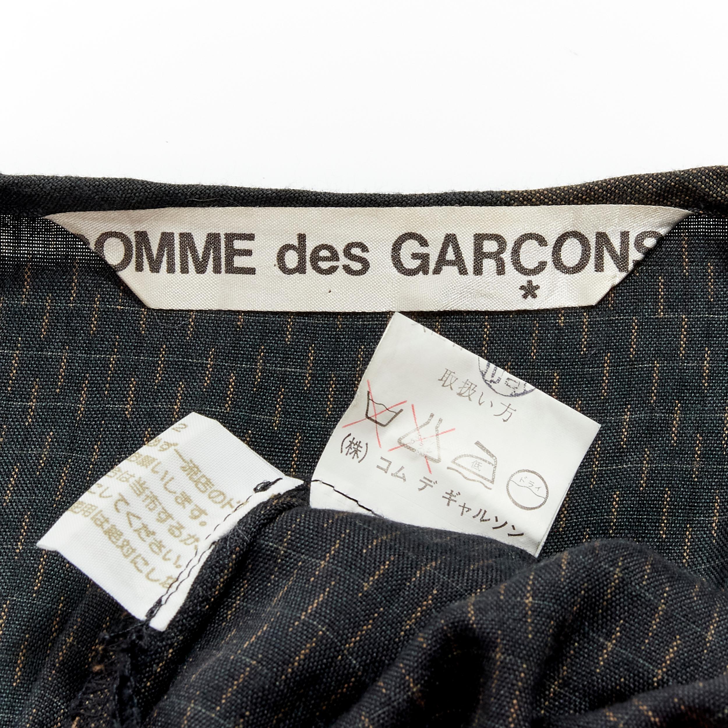 COMME DES GARCONS 1980's Vintage green checked wrap front draped vest top S For Sale 4