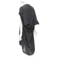 COMME DES GARCONS 1980's Vintage grey chevron asymmetric draped cocoon dress