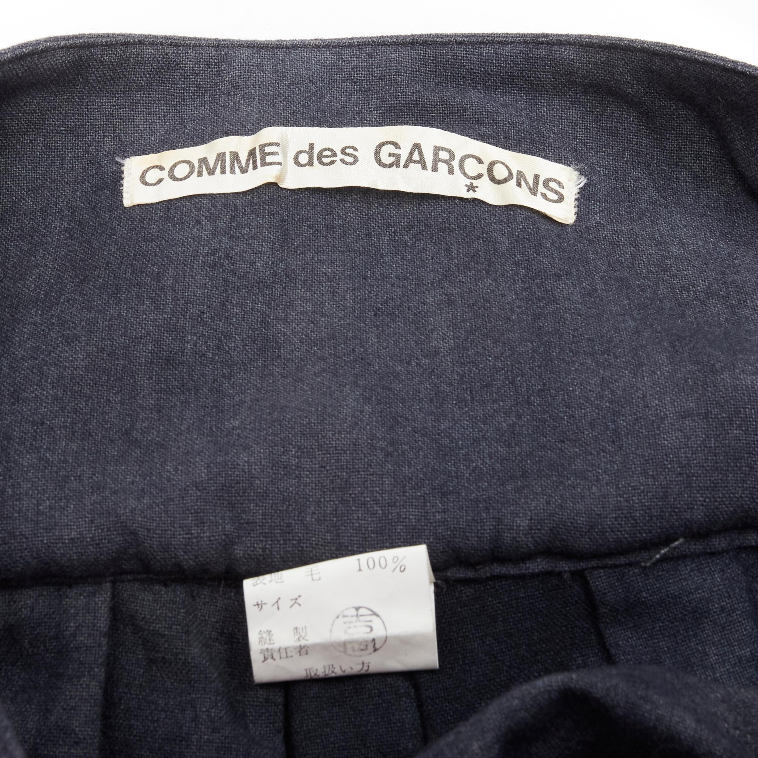 COMME DES GARCONS 1980's Vintage grey wool corset lace tiered flared skirt S For Sale 4