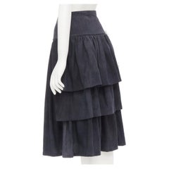 COMME DES GARCONS 1980
s Vintage grey wool corset lace tiered flared skirt S COMME DES GARCONS 1980
s Vintage grey wool corset lace tiered flared skirt S