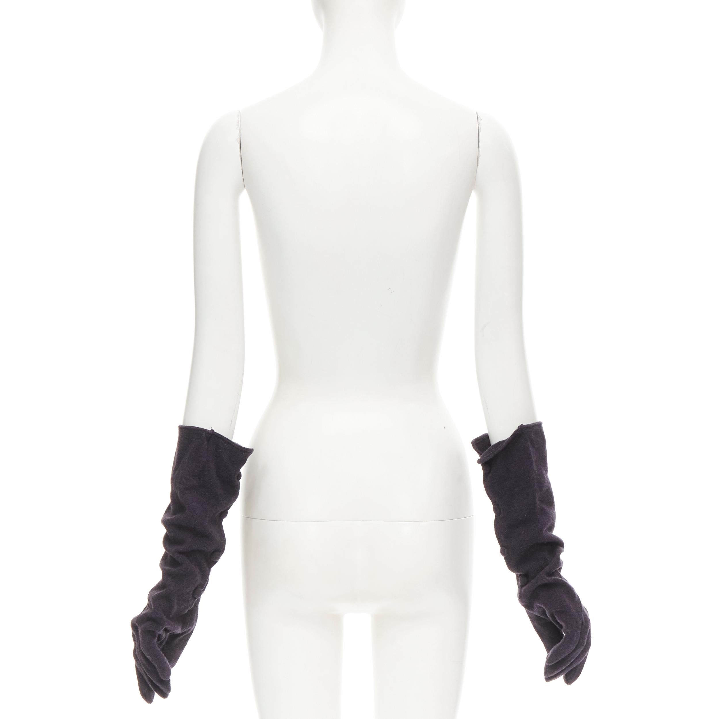 Women's COMME DES GARCONS 1980's Vintage grey wool knit button gloves For Sale