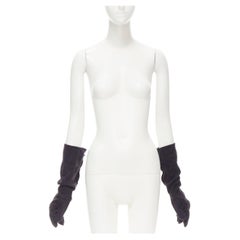 COMME DES GARCONS Guanti vintage anni '80 in maglia di lana grigia con bottone