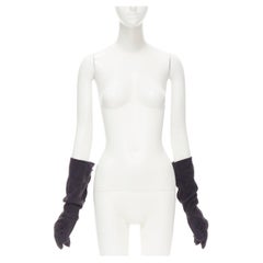 COMME DES GARCONS - Gants à boutons en laine grise vintage des années 1980