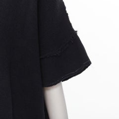 COMME DES GARCONS 1980's Vintage white frayed seams patchwork boxy sweater top M