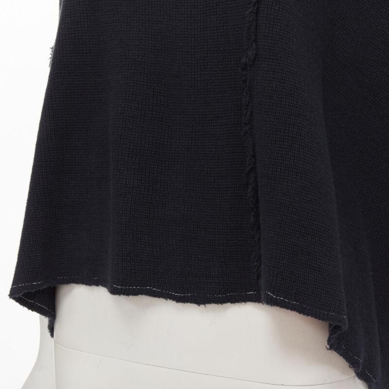 COMME DES GARCONS 1980's Vintage white frayed seams patchwork boxy sweater top M For Sale 2