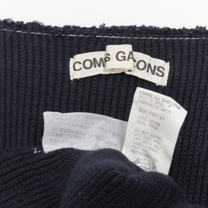 COMME DES GARCONS 1980's Vintage white frayed seams patchwork boxy sweater top M For Sale 3