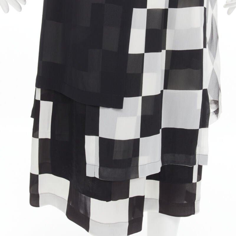 COMME DES GARCONS 1988 Runway jupe bomber à carreaux noirs et blancs S en vente 4