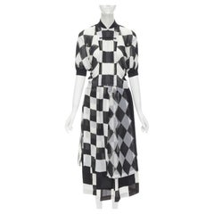 COMME DES GARCONS 1988 Gonna bomber a scacchiera bianca e nera da passerella S.S. White