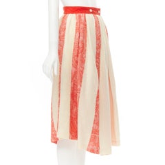 COMME DES GARCONS 1988 Runway Vintage cream striped baroque jacquard skirt M