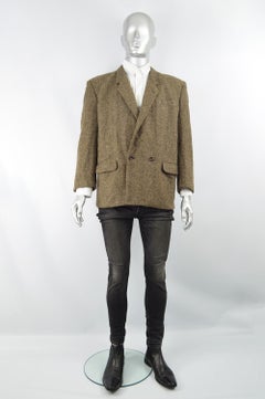Comme des Garcons 1989 Herren Vintage strukturierte Schulter braun Wolle Tweed Jacke