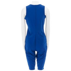 COMME DES GARCONS 1990 cobalt blue polyester sleeveless romper jumpsuit M